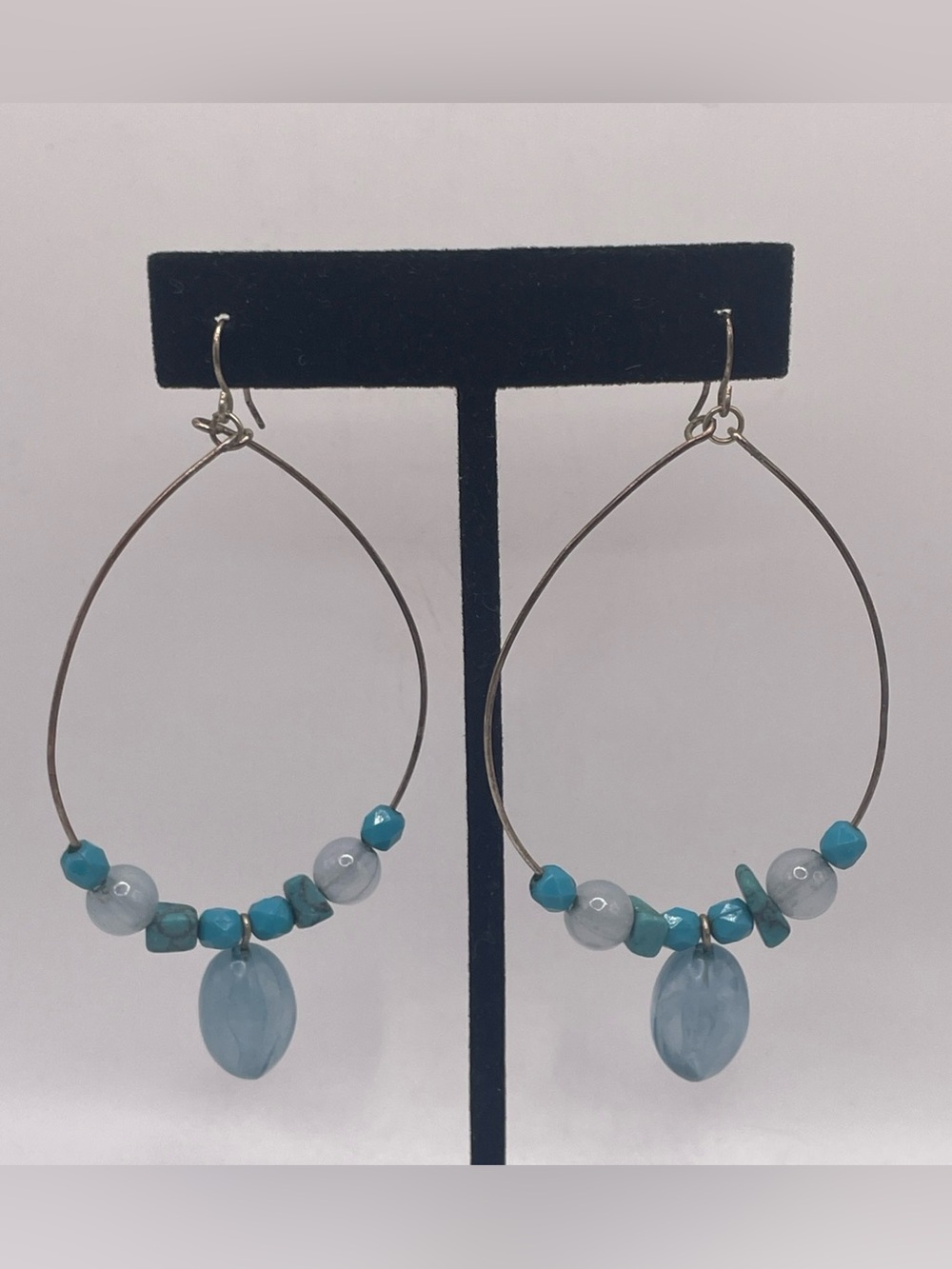 Artisan Handcrafted Wire Hoop Beaded Earrings